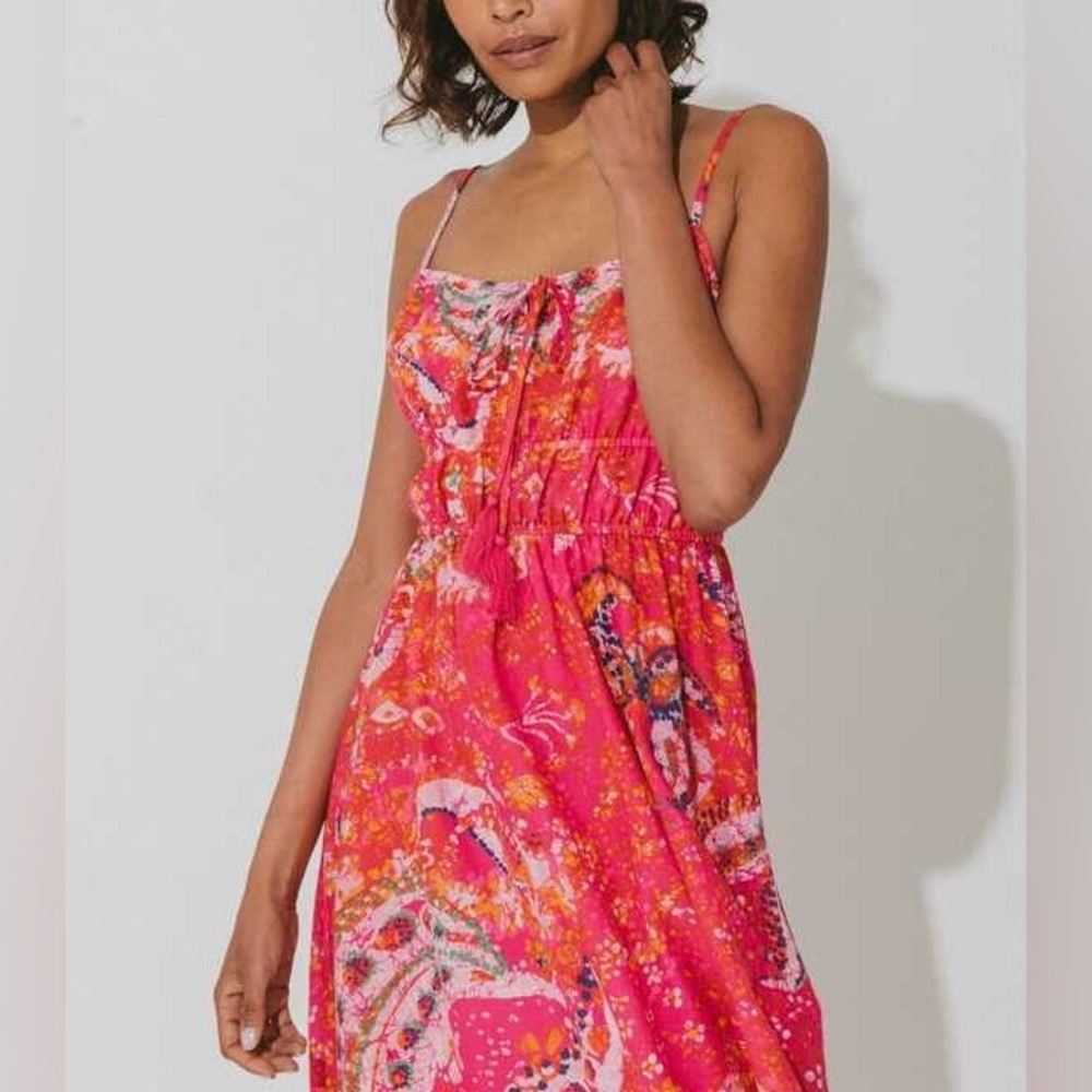 Cleobella Monaco Midi Dress Hibiscus Size XS - Picture 6 of 9